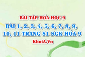 Bài tập về tính chất hóa học của Clo: Giải bài 1, 2, 3, 4, 5, 6, 7, 8, 9, 10, 11 trang 81 SGK Hóa 9 bài 26